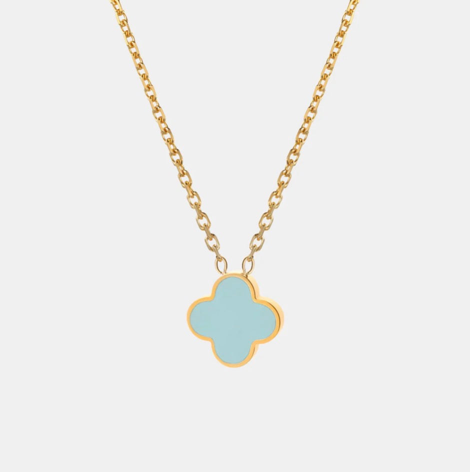 Baby Blue Clover Necklace