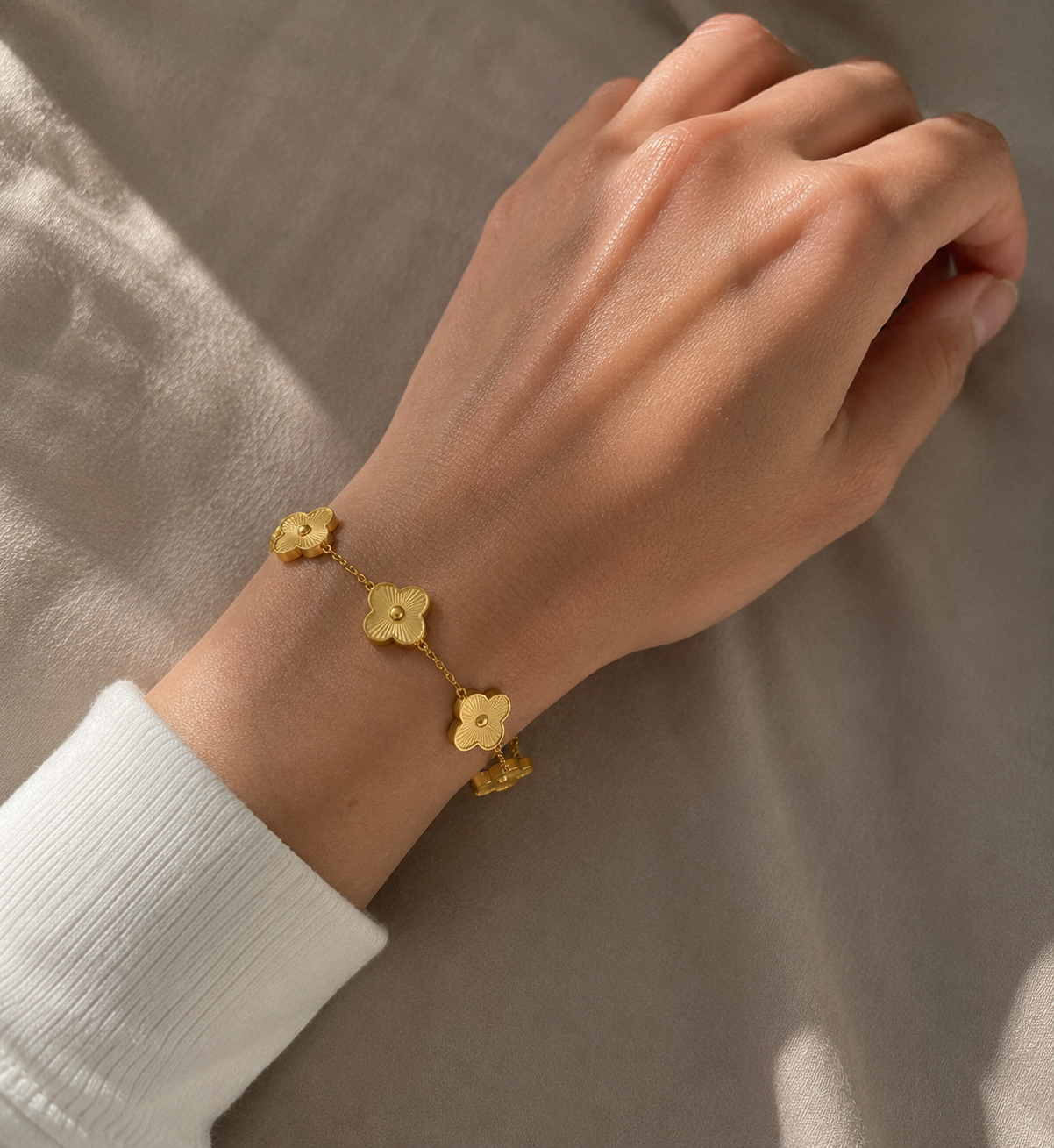 Gold & Silver Clover Bracelet