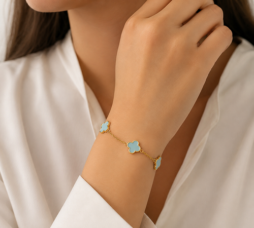 Baby Blue Clover Bracelet