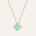 Gold Turquoise Clover Necklace