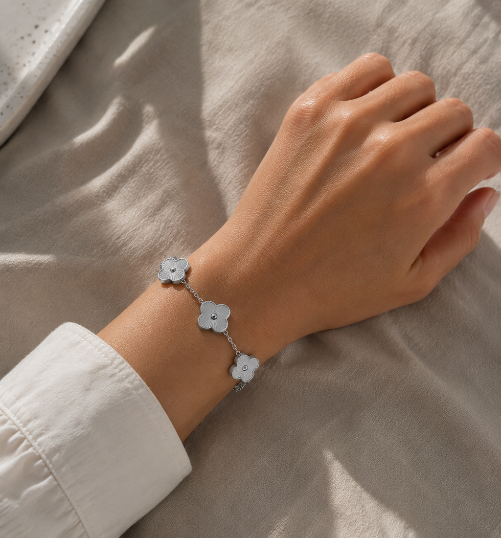 Gold & Silver Clover Bracelet