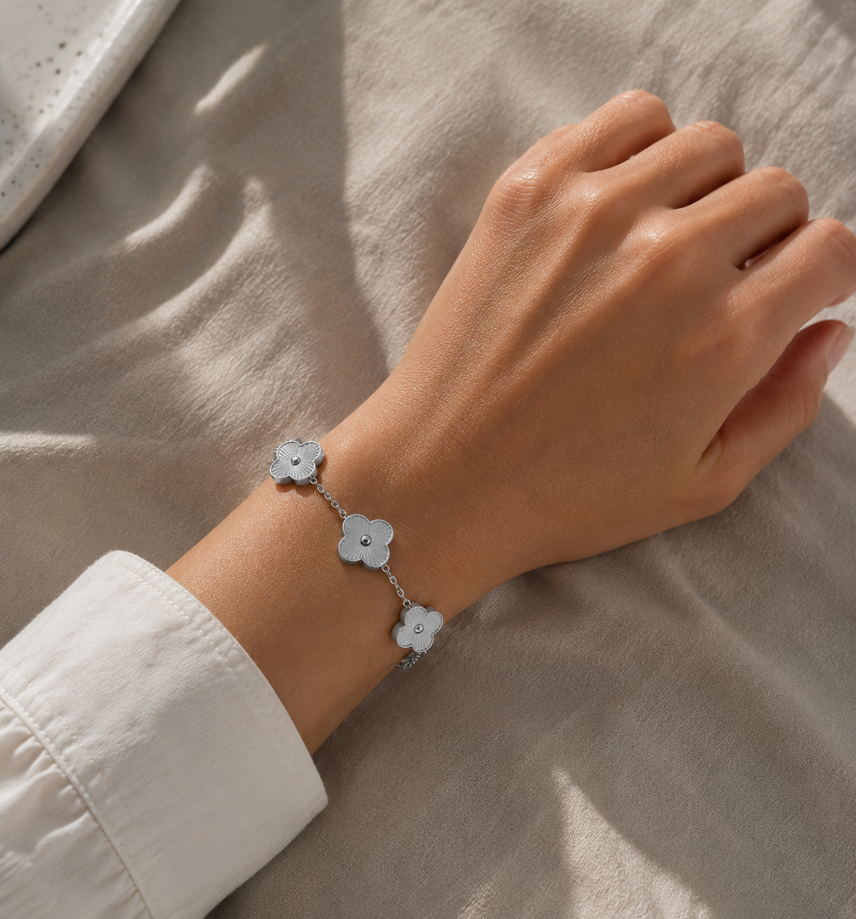 Gold & Silver Clover Bracelet