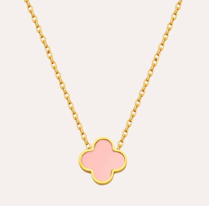 Baby pink Clover Necklace