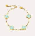 Gold Turquoise Clover Bracelet
